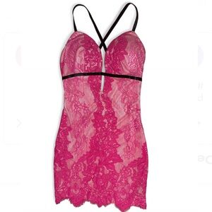 Bebe Hot Pink Lace Pencil dress
